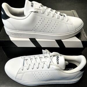 adidas Advantage 2.0 Mens Size 11.5 Sneakers White Black Cloudfoam IF1661 NEW